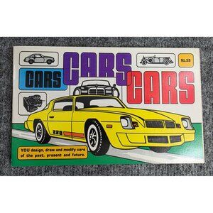 Cars Cars Cars Activity Book School Book Fairs Classic Designs 1970s Vtg